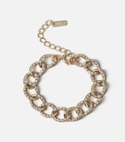 Freedom Jewellery Freedom Gold Diamante Chunky Chain Bracelet